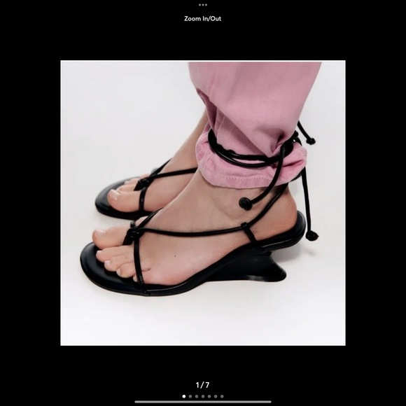 NWT Zara black wedge sandals - Picture 3 of 9
